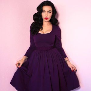 Troublemaker Swing Dress in Purple